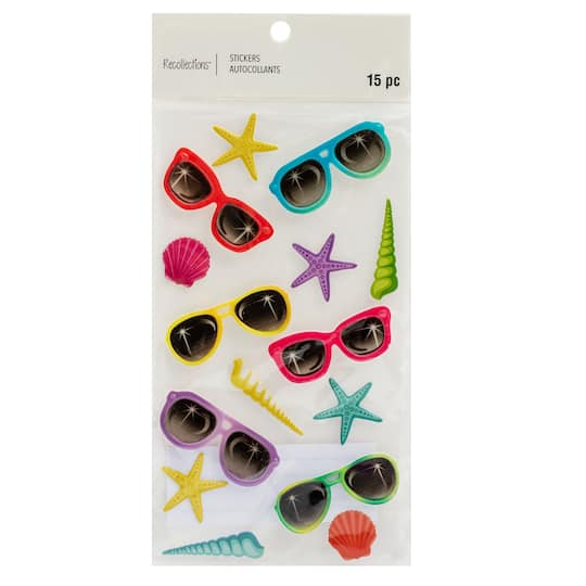 12 Pack: Sunglass Dimensional Stickers by Recollections&#x2122;
